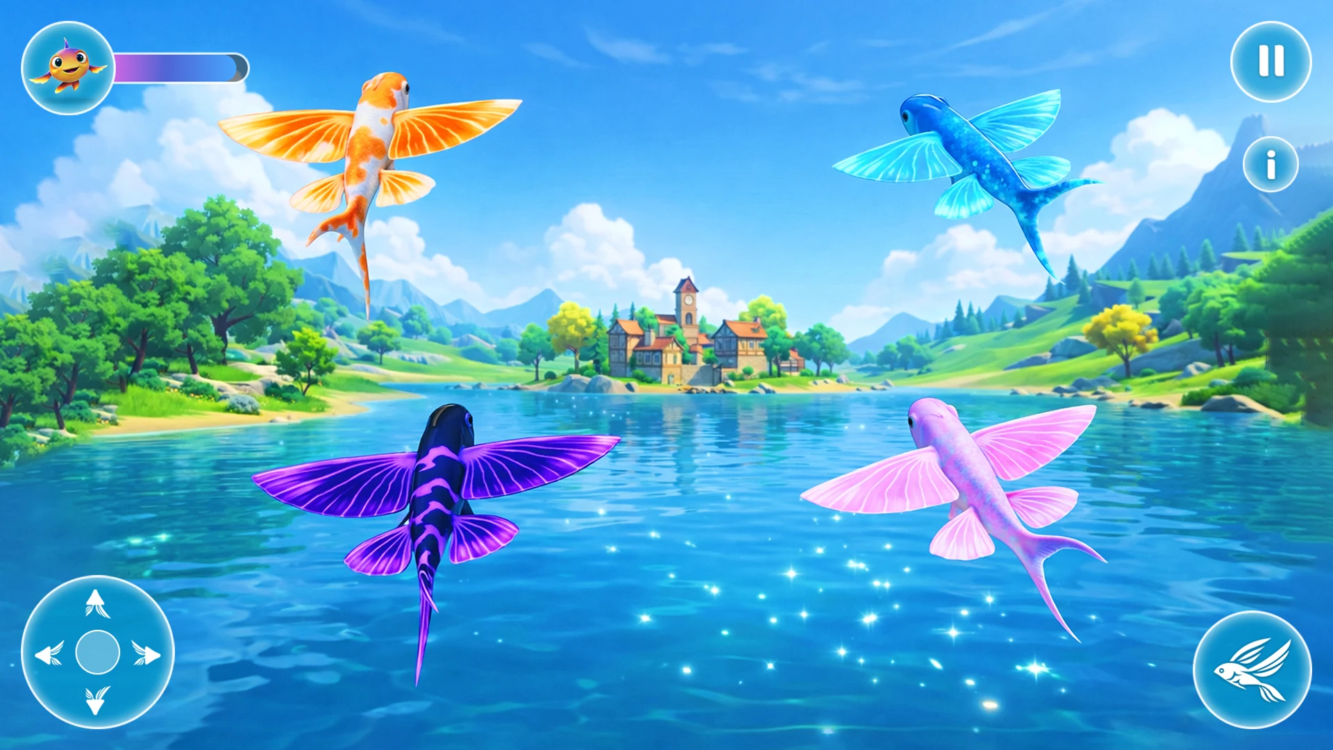 Flying Fish 3D : Lake Escape screenshot