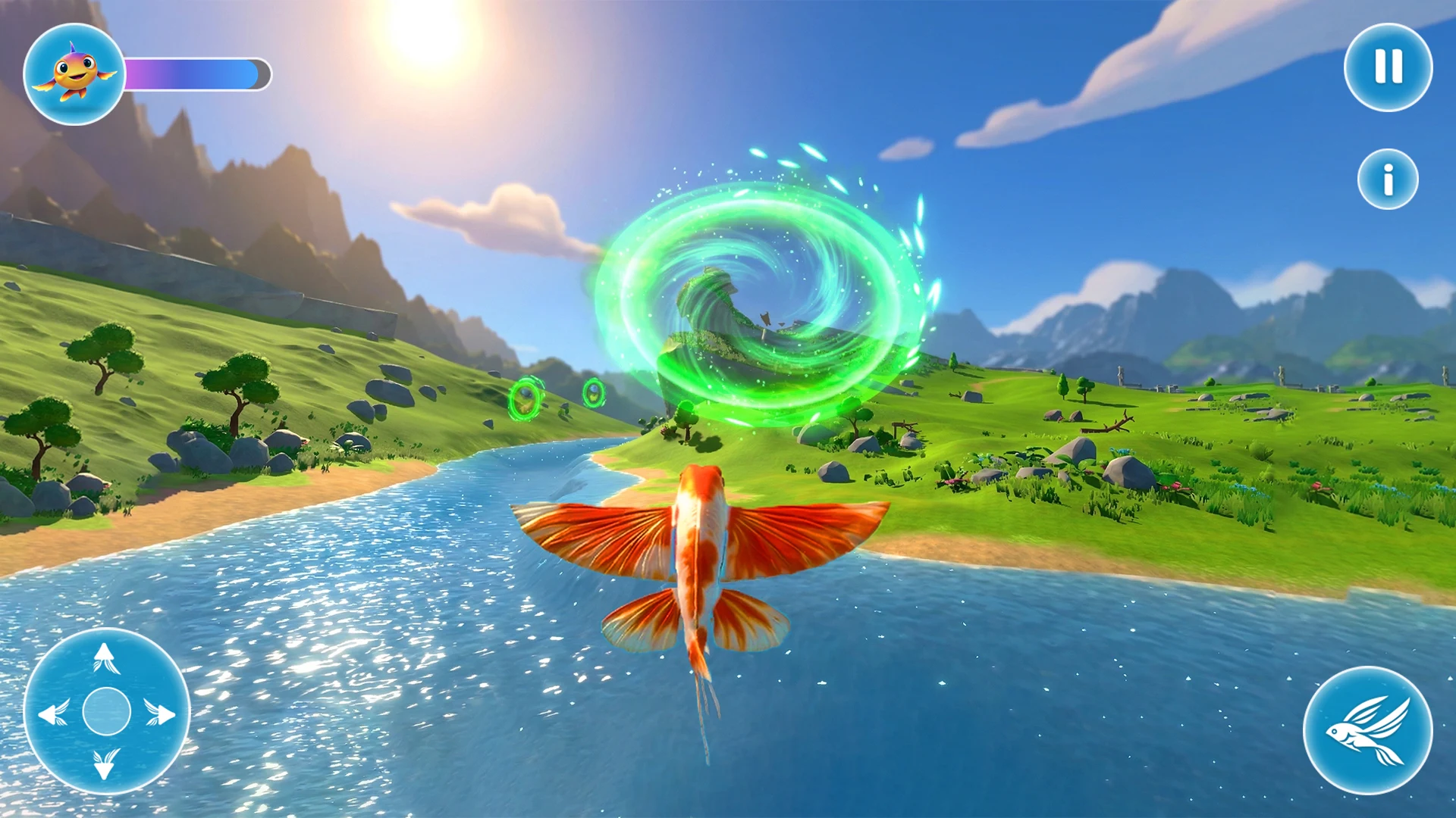 Flying Fish 3D : Lake Escape screenshot
