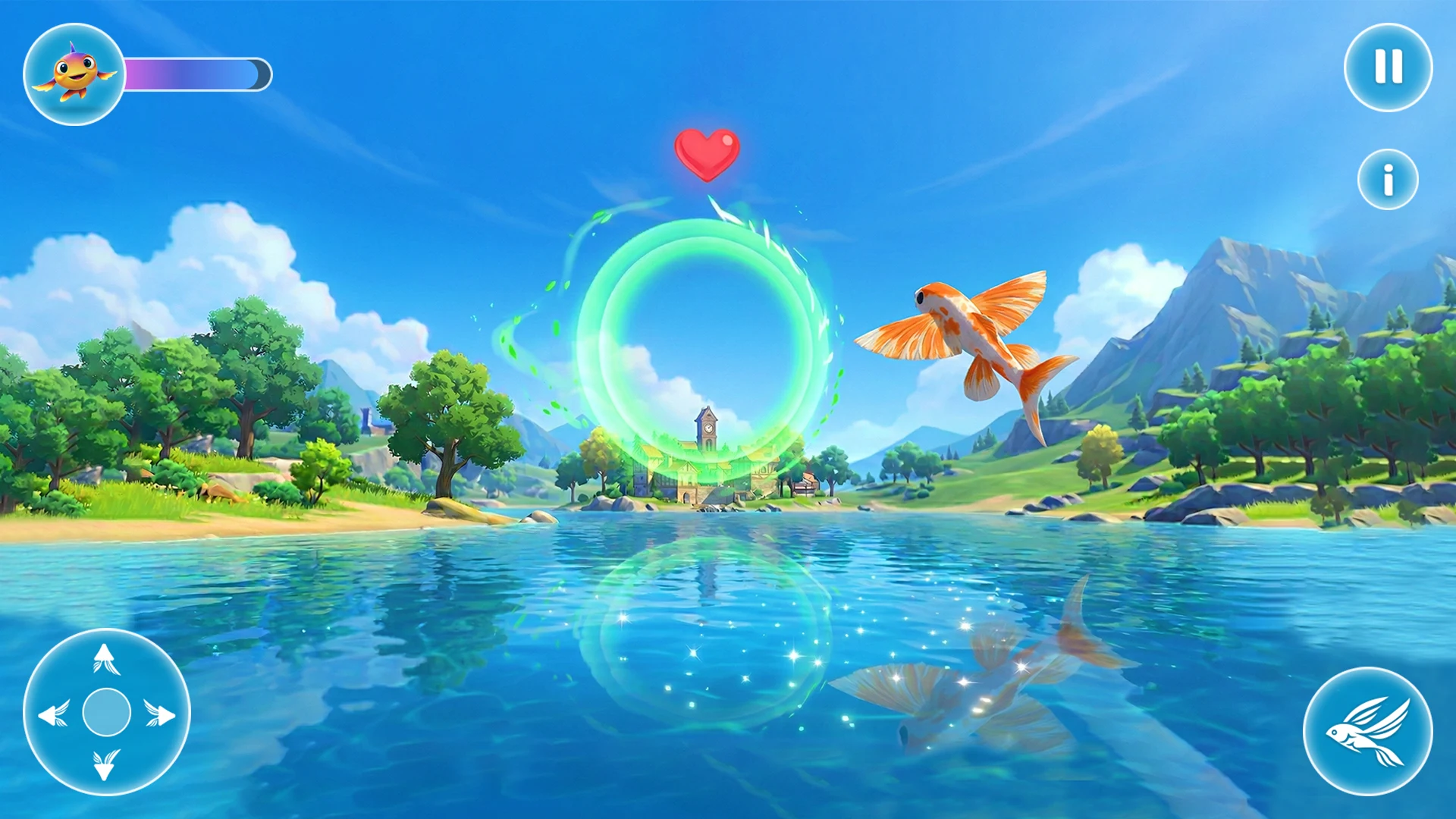 Flying Fish 3D : Lake Escape screenshot
